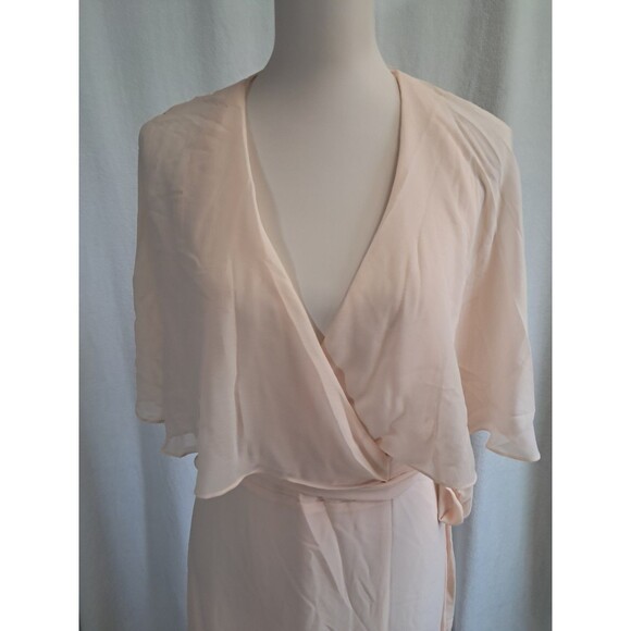 ModCloth Wrapped in Rapture Soft Pink Wrap Dress Maxi Chiffon Capelet Size S NWT - Picture 5 of 12